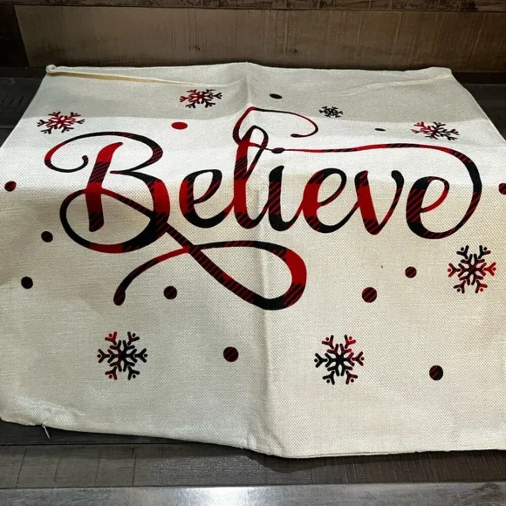 Festive Plaid Holiday Pillow Covers Set